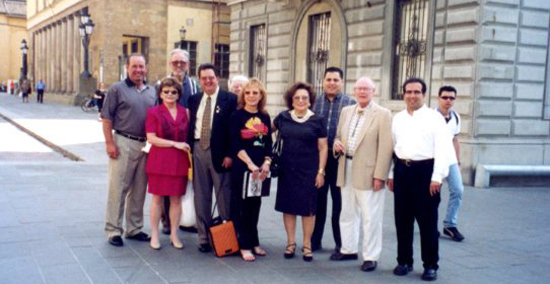 Dr. Manshadi with the delegates from Stockton in Parma Italy. Stockton is a sister-city with Parma Italy.